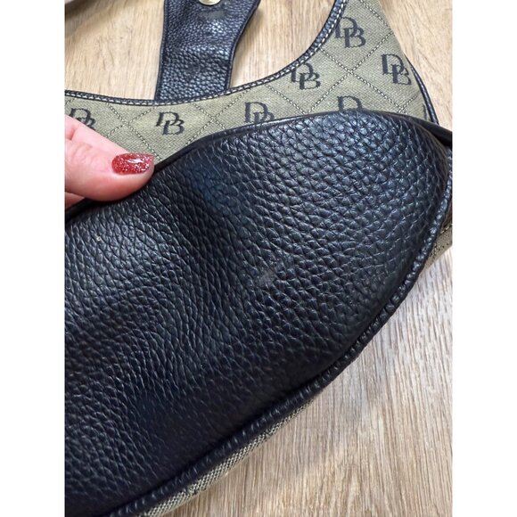 Vintage Dooney & Bourke Monogram Hobo Bag Canvas Matching Wallet - Picture 14 of 16